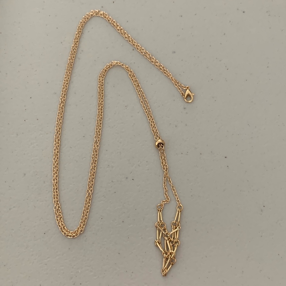 Gold necklace for crystal or stones 34”